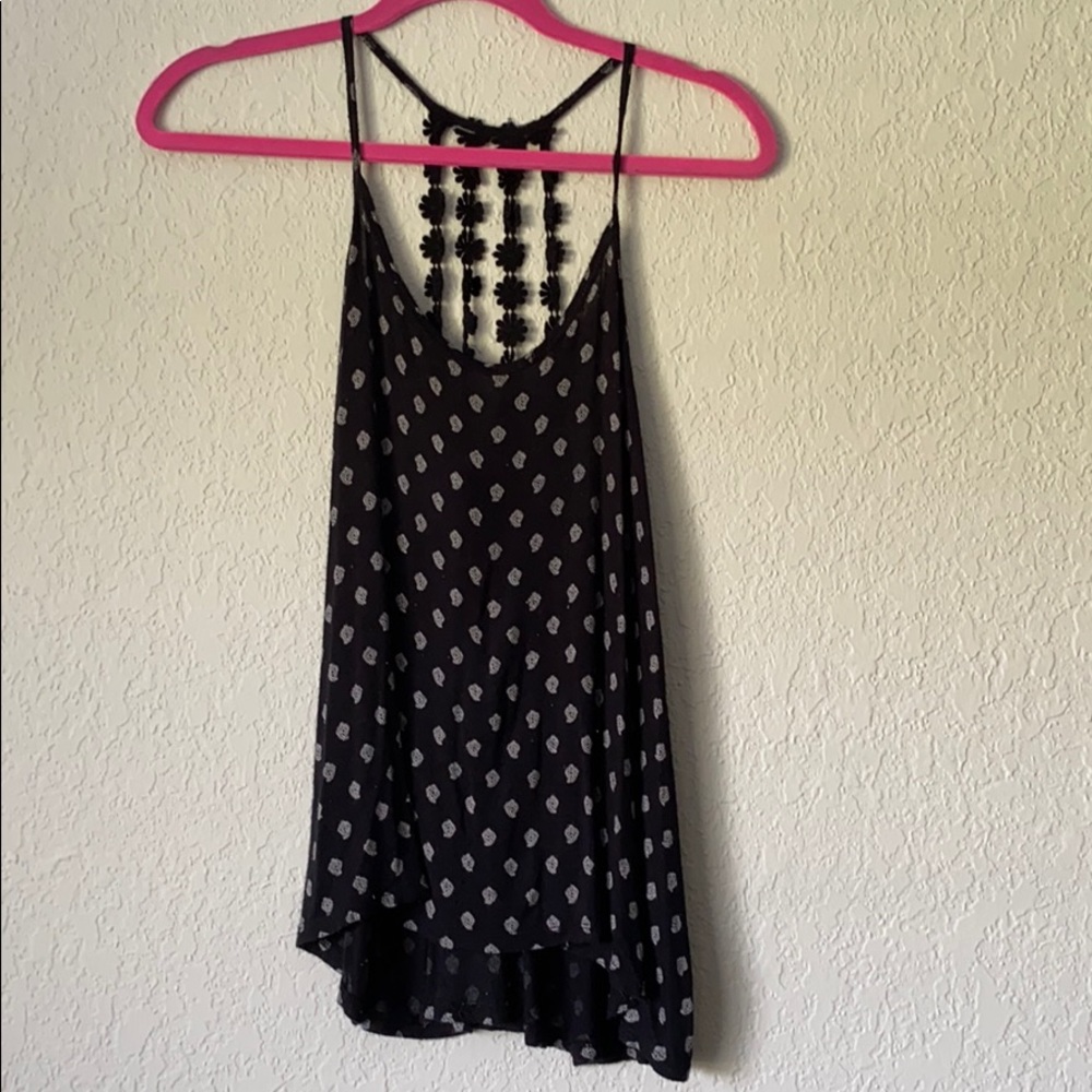 Aeropostale Black Flower Tank | Large